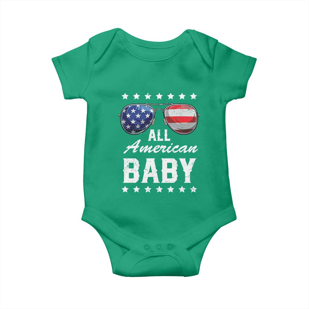 Funny All American Baby 4th Of July Baby Onesie Family Matching Sunglasses TS11 Irish Green Print Your Wear