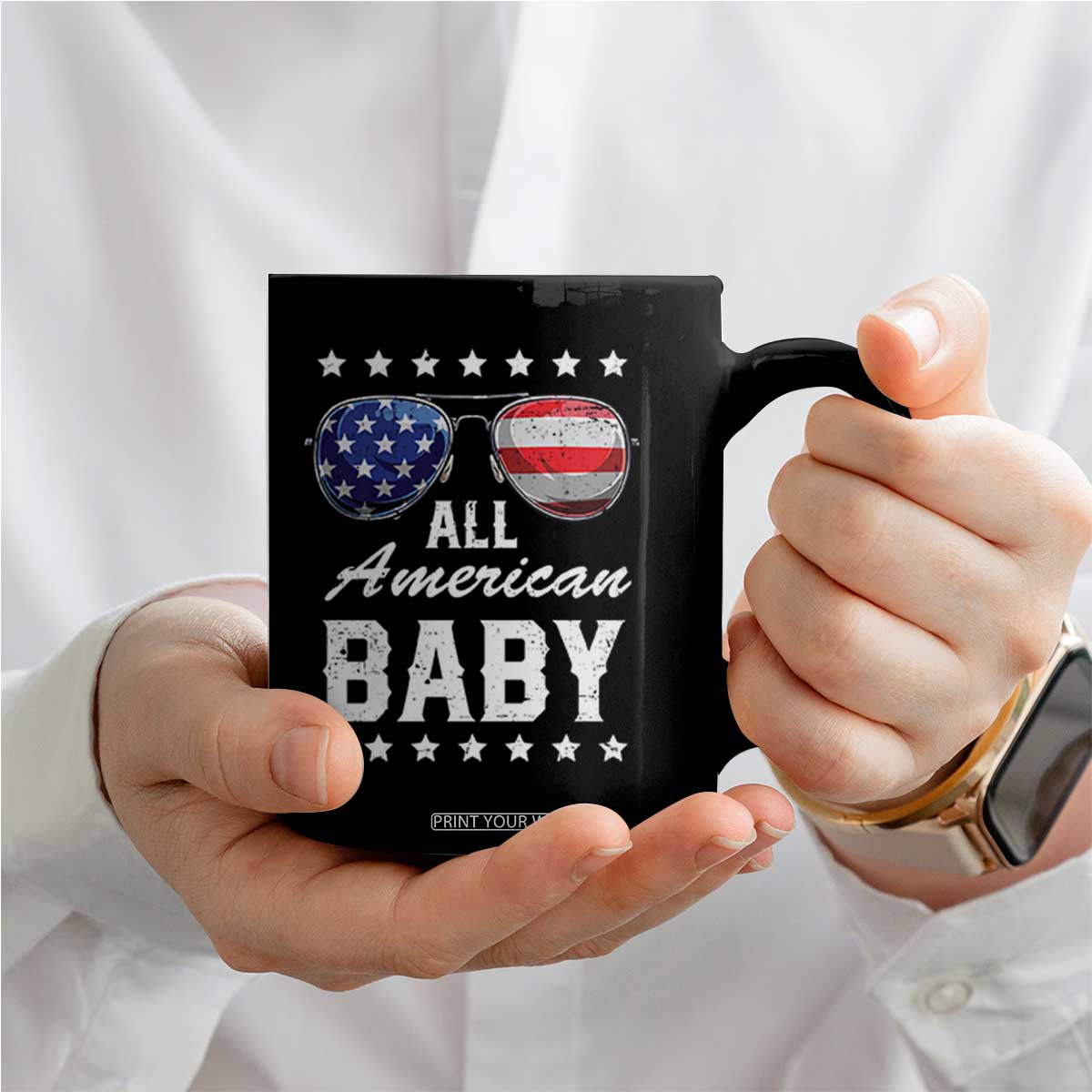 Funny All American Baby 4th Of July Coffee Mug Family Matching Sunglasses TS11 Print Your Wear