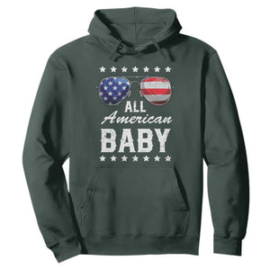 Funny All American Baby 4th Of July Hoodie Family Matching Sunglasses TS11 Dark Forest Green Print Your Wear