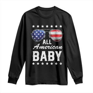 Funny All American Baby 4th Of July Long Sleeve Shirt Family Matching Sunglasses TS11 Black Print Your Wear