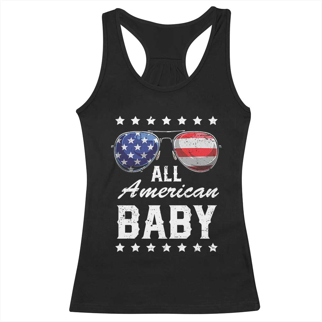 Funny All American Baby 4th Of July Racerback Tank Top Family Matching Sunglasses TS11 Black Print Your Wear