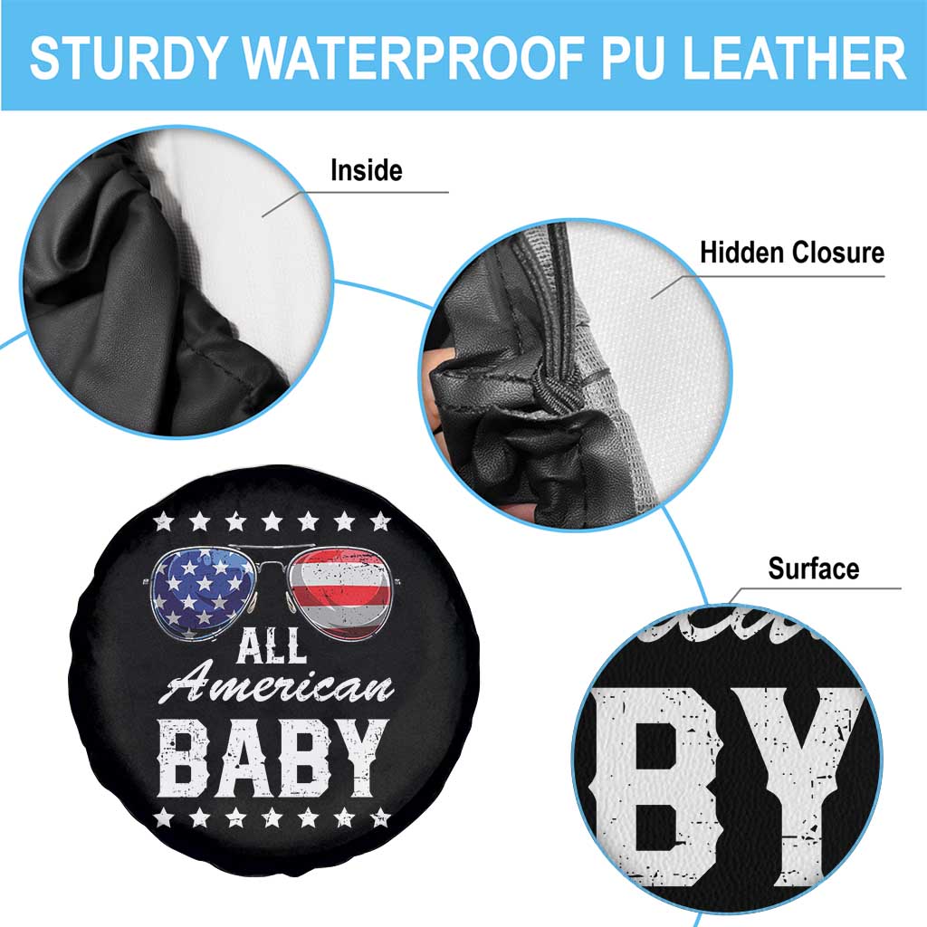 Funny All American Baby 4th Of July Spare Tire Cover Family Matching Sunglasses TS11 Print Your Wear