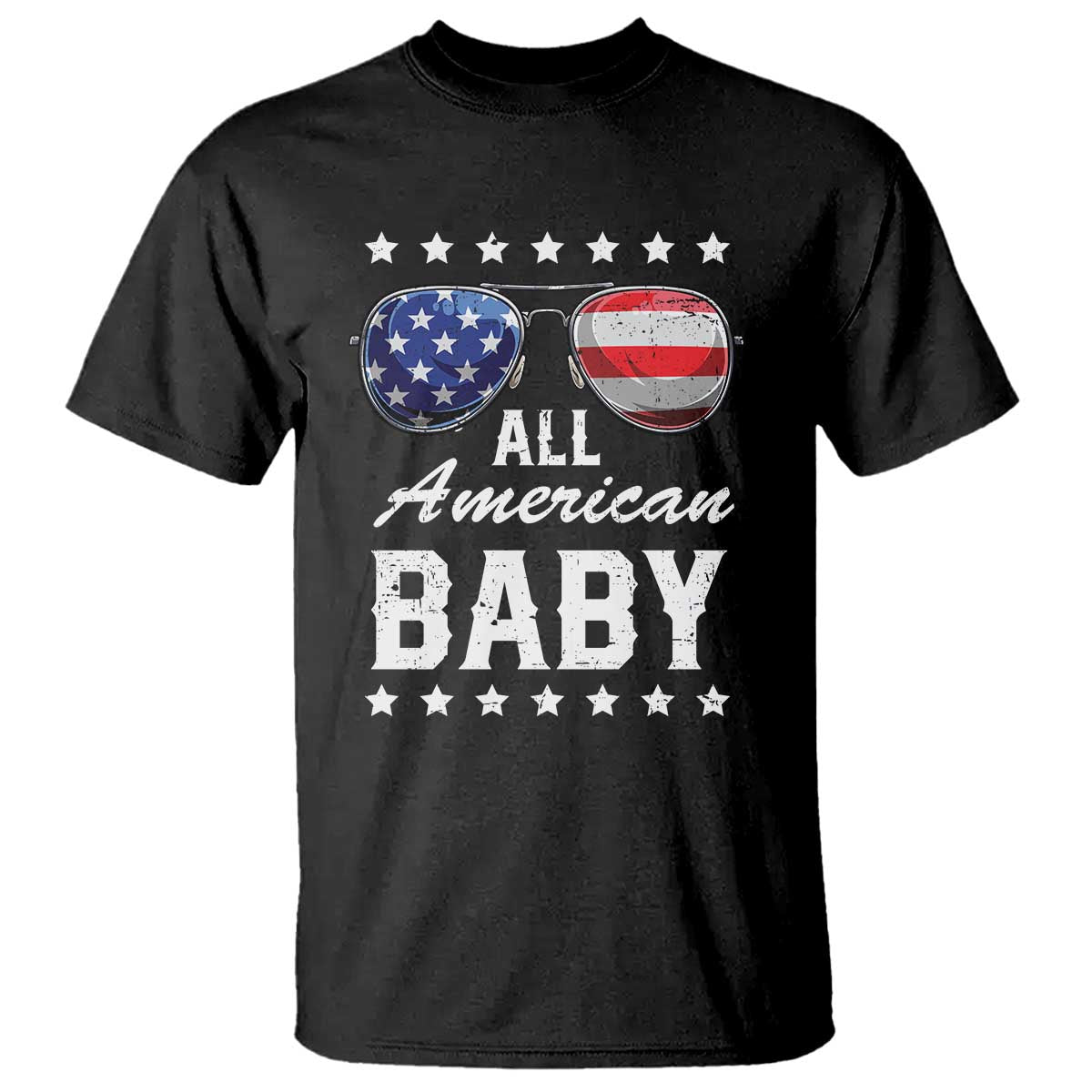 Funny All American Baby 4th Of July T Shirt Family Matching Sunglasses TS11 Black Print Your Wear