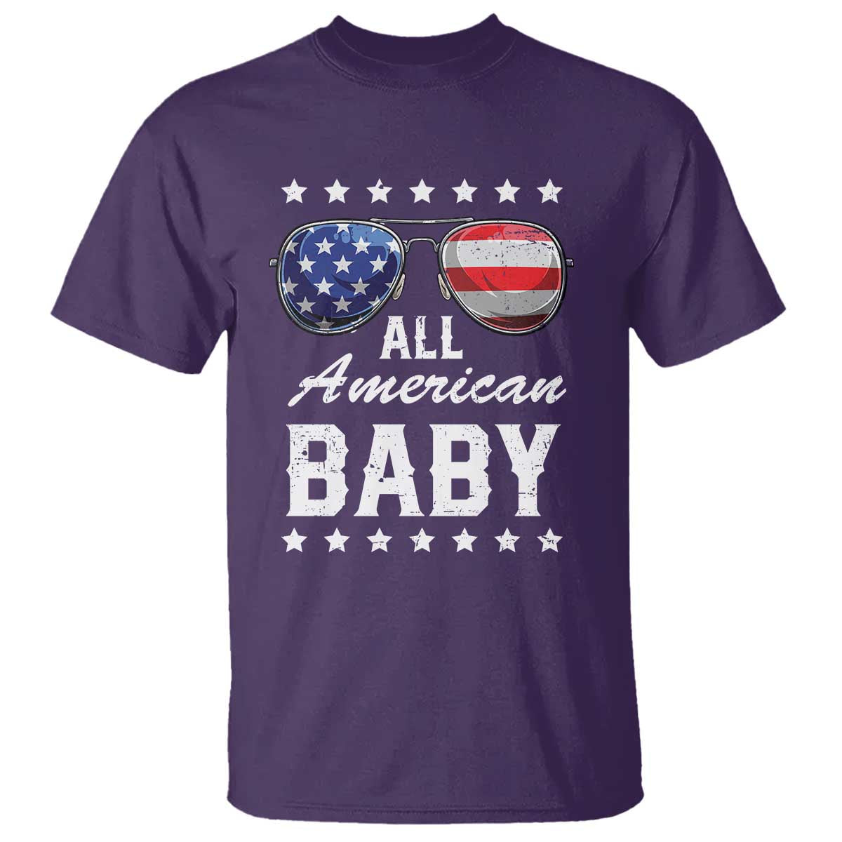 Funny All American Baby 4th Of July T Shirt Family Matching Sunglasses TS11 Purple Print Your Wear