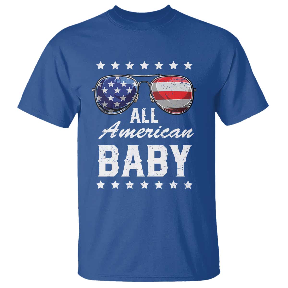 Funny All American Baby 4th Of July T Shirt Family Matching Sunglasses TS11 Royal Blue Print Your Wear