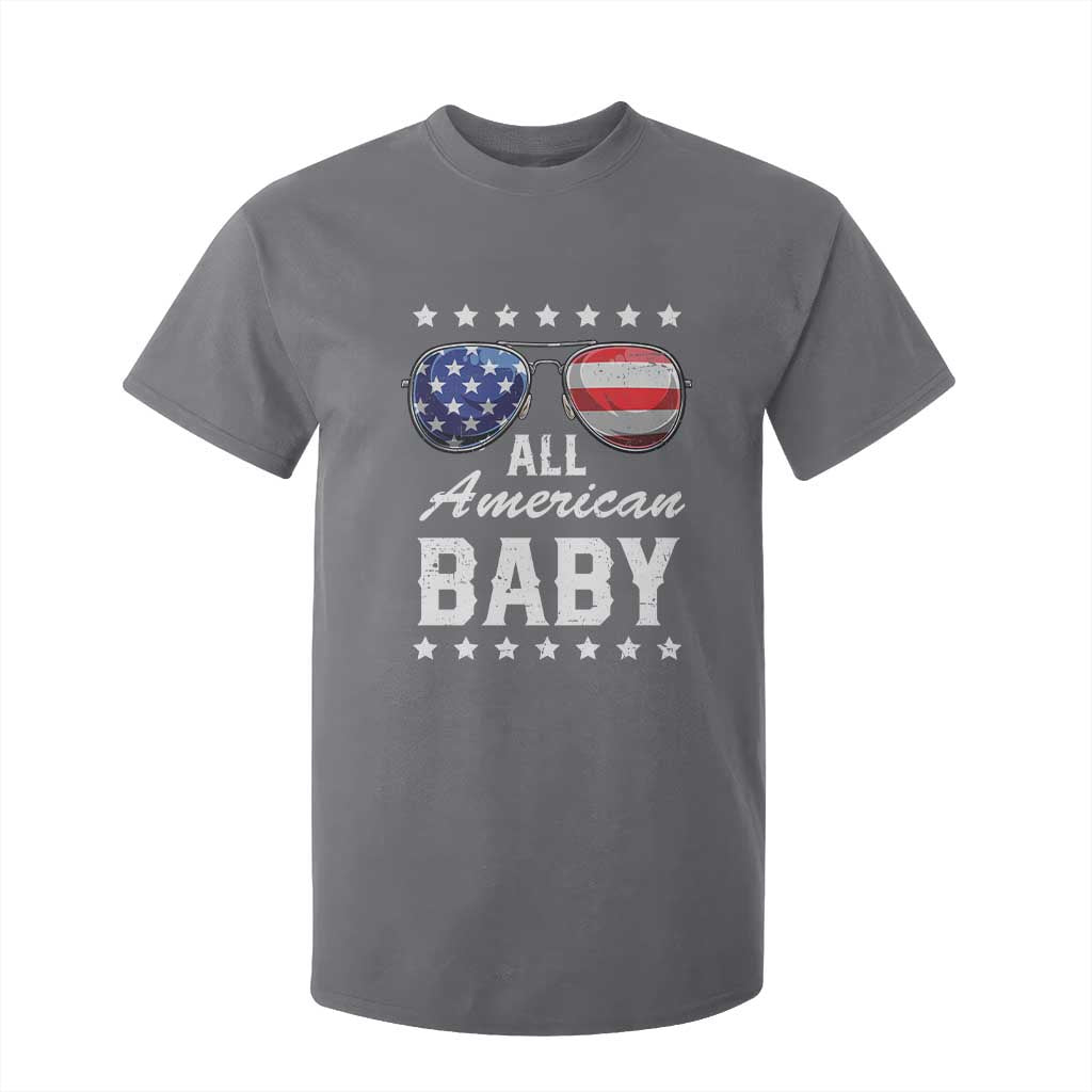 Funny All American Baby 4th Of July T Shirt For Kid Family Matching Sunglasses TS11 Charcoal Print Your Wear