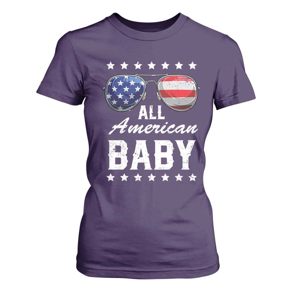 Funny All American Baby 4th Of July T Shirt For Women Family Matching Sunglasses TS11 Purple Print Your Wear