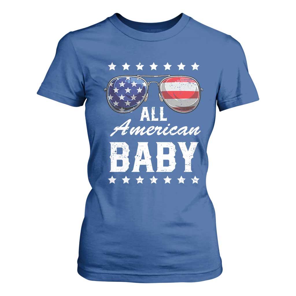Funny All American Baby 4th Of July T Shirt For Women Family Matching Sunglasses TS11 Royal Blue Print Your Wear