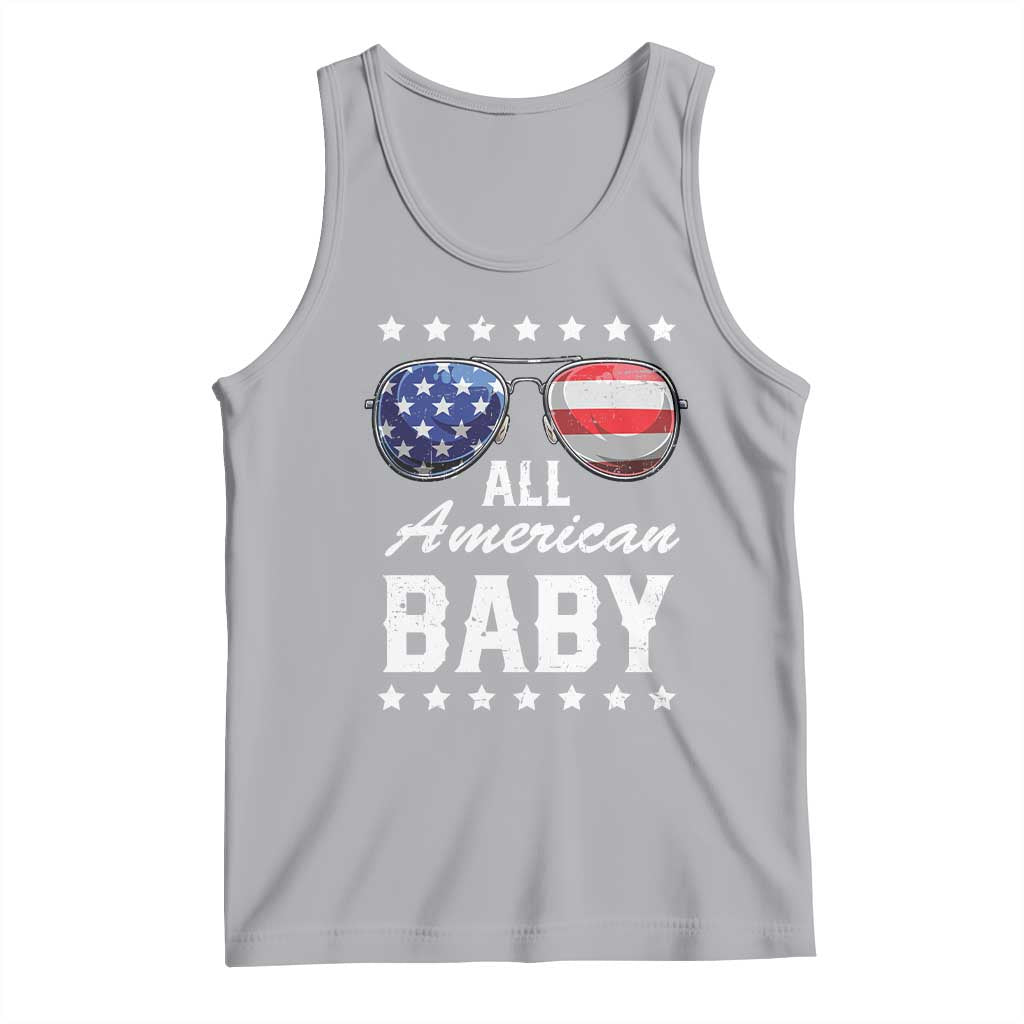 Funny All American Baby 4th Of July Tank Top Family Matching Sunglasses TS11 Athletic Heather Print Your Wear