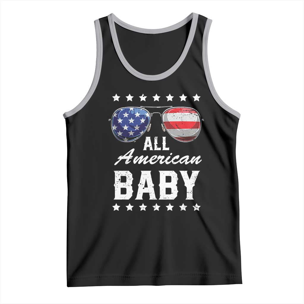Funny All American Baby 4th Of July Tank Top Family Matching Sunglasses TS11 Black Athletic Heather Print Your Wear