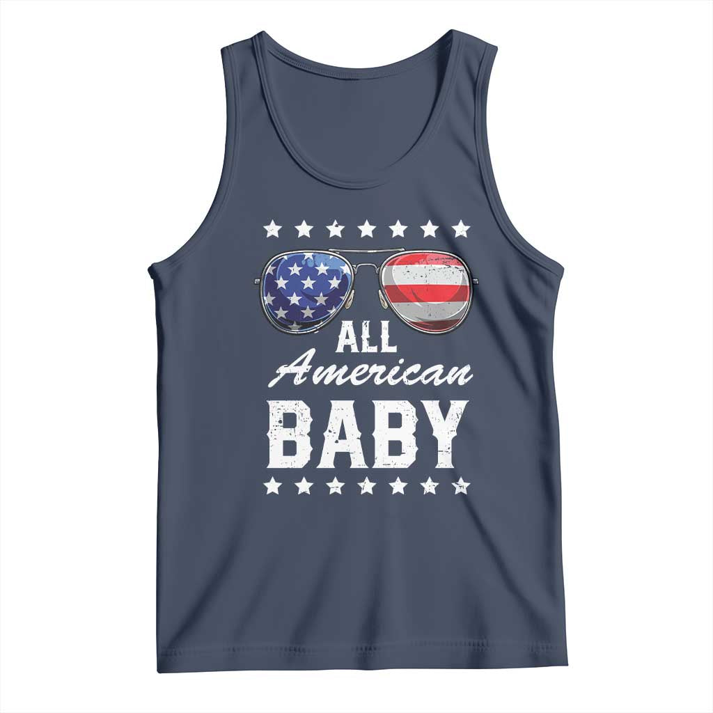 Funny All American Baby 4th Of July Tank Top Family Matching Sunglasses TS11 Navy Print Your Wear