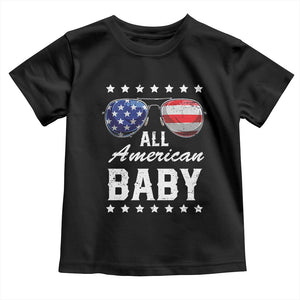 Funny All American Baby 4th Of July Toddler T Shirt Family Matching Sunglasses TS11 Black Print Your Wear