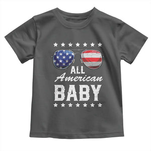 Funny All American Baby 4th Of July Toddler T Shirt Family Matching Sunglasses TS11 Dark Heather Print Your Wear