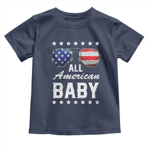 Funny All American Baby 4th Of July Toddler T Shirt Family Matching Sunglasses TS11 Navy Print Your Wear