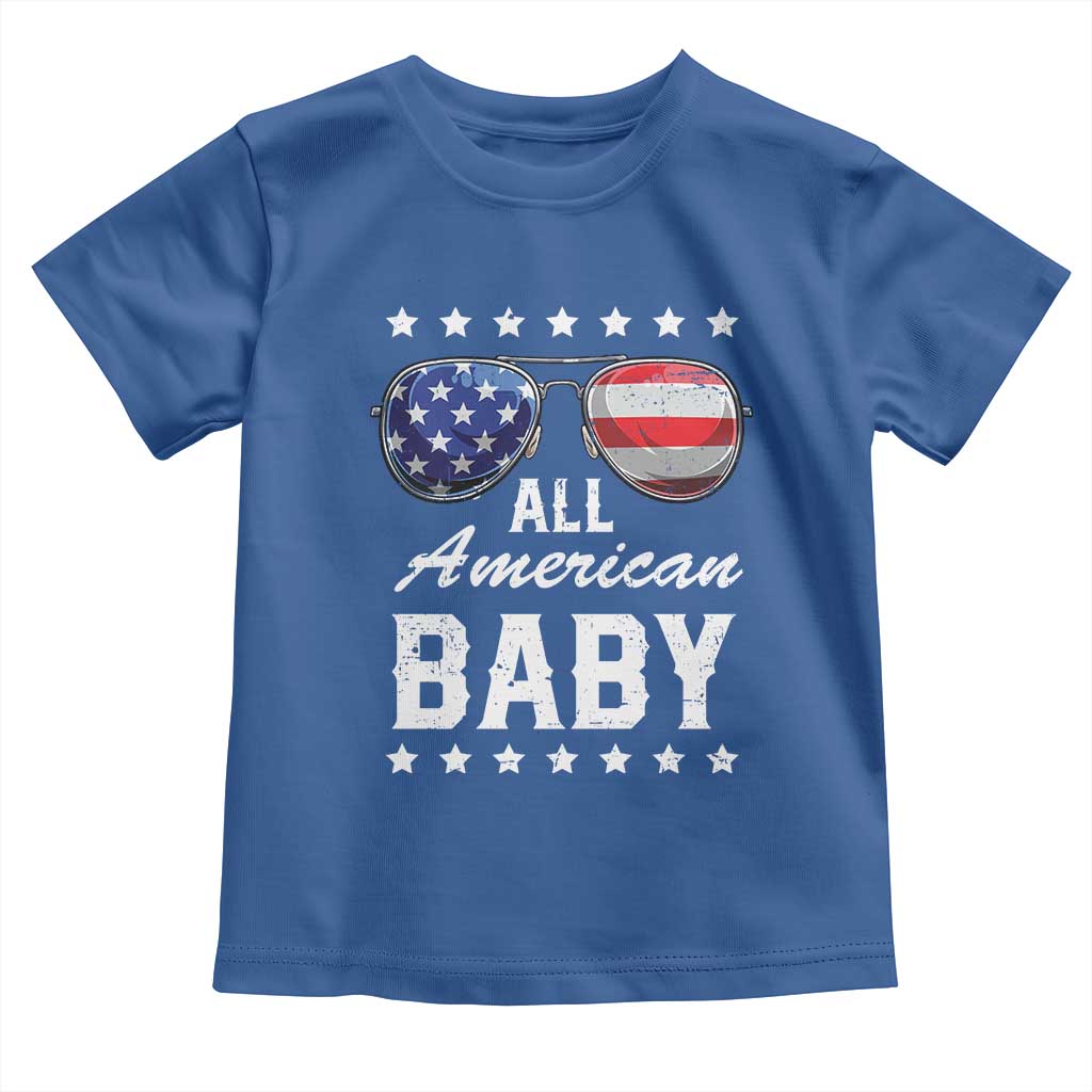 Funny All American Baby 4th Of July Toddler T Shirt Family Matching Sunglasses TS11 Royal Blue Print Your Wear
