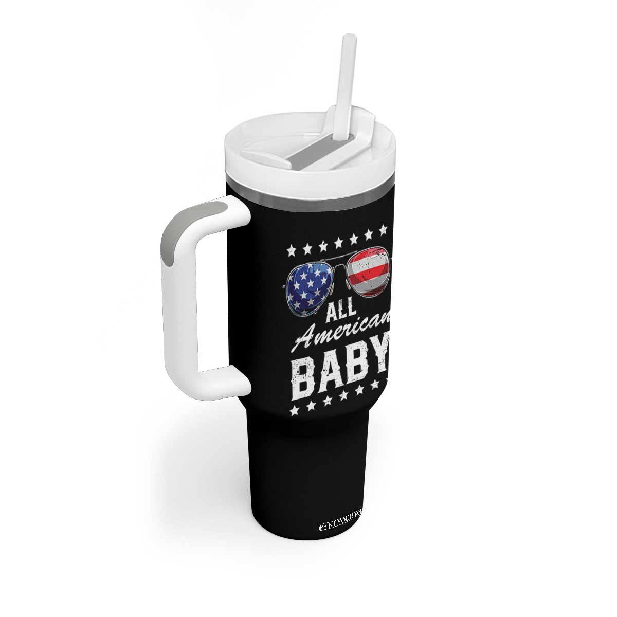 Funny All American Baby 4th Of July Tumbler With Handle Family Matching Sunglasses TS11 Print Your Wear