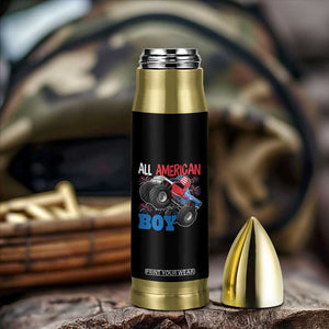 Funny All American Boy 4th Of July Bullet Tumbler Monster Trucks American Flag Fireworks TS11 Print Your Wear