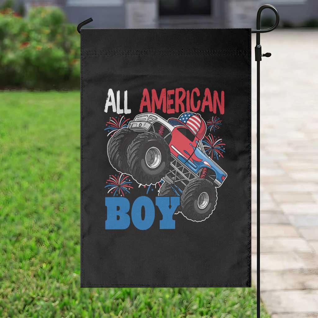 Funny All American Boy 4th Of July Garden Flag Monster Trucks American Flag Fireworks TS11 Print Your Wear