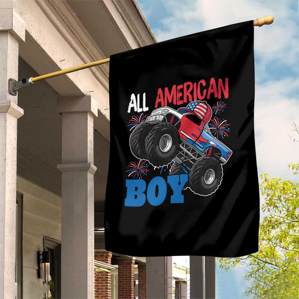 Funny All American Boy 4th Of July Garden Flag Monster Trucks American Flag Fireworks TS11 Print Your Wear