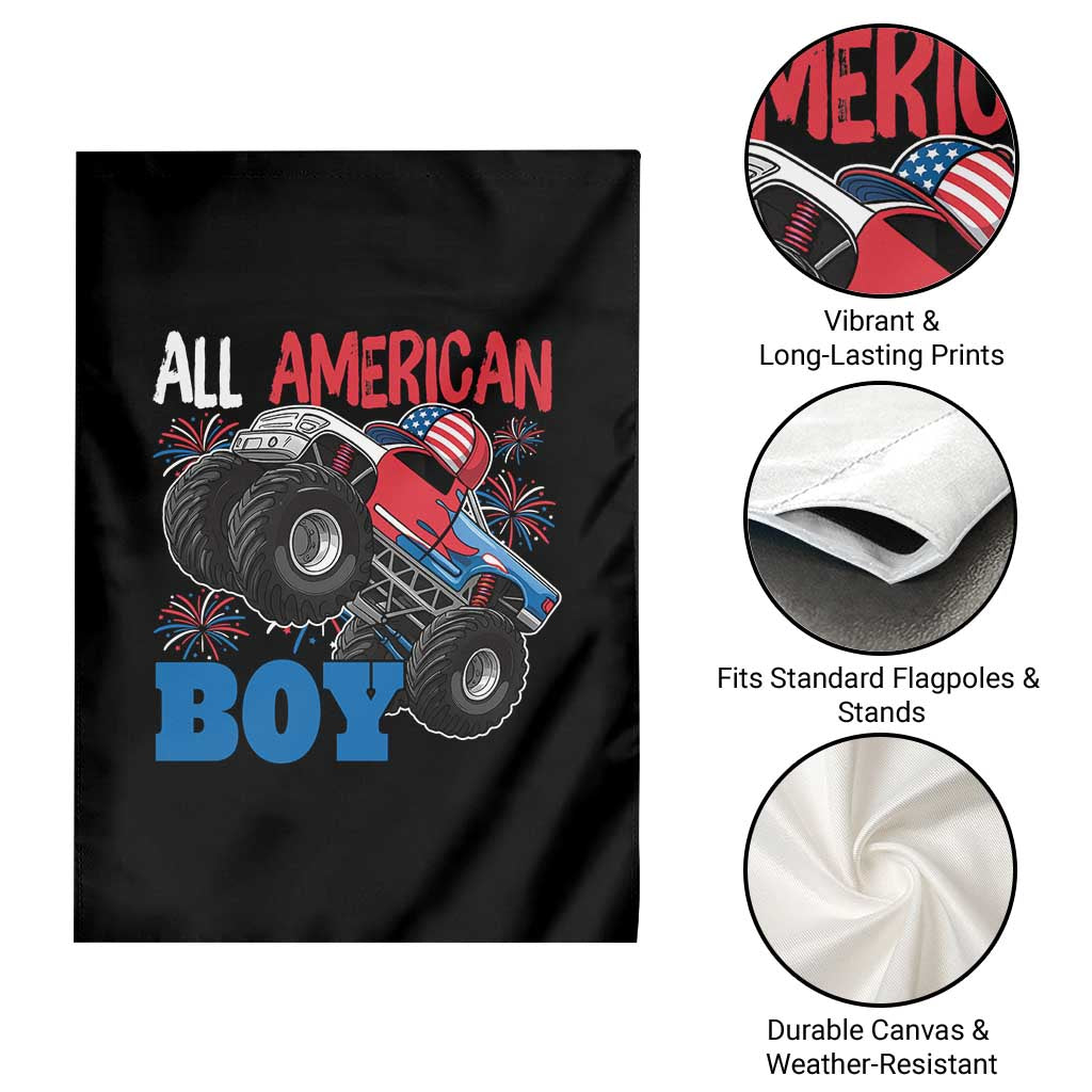 Funny All American Boy 4th Of July Garden Flag Monster Trucks American Flag Fireworks TS11 Print Your Wear