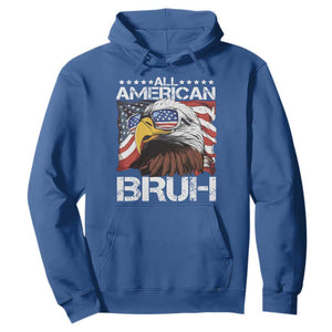 Funny All American Bruh Bald Eagle Hoodie American Flag 4th Of July Patriotic TS11 Royal Blue Print Your Wear