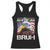 Funny All American Bruh Bald Eagle Racerback Tank Top American Flag 4th Of July Patriotic TS11 Black Print Your Wear