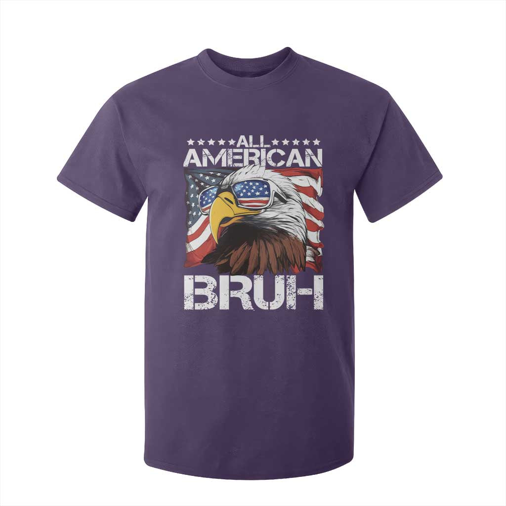 Funny All American Bruh Bald Eagle T Shirt For Kid American Flag 4th Of July Patriotic TS11 Purple Print Your Wear