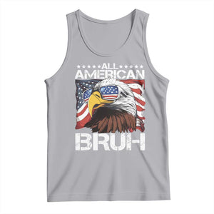 Funny All American Bruh Bald Eagle Tank Top American Flag 4th Of July Patriotic TS11 Athletic Heather Print Your Wear