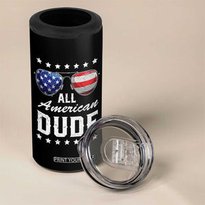 Funny All American Dude 4th Of July 4 in 1 Can Cooler Tumbler Family Matching Sunglasses TS11 Print Your Wear