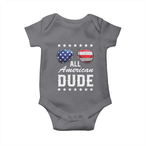 Funny All American Dude 4th Of July Baby Onesie Family Matching Sunglasses TS11 Charcoal Print Your Wear
