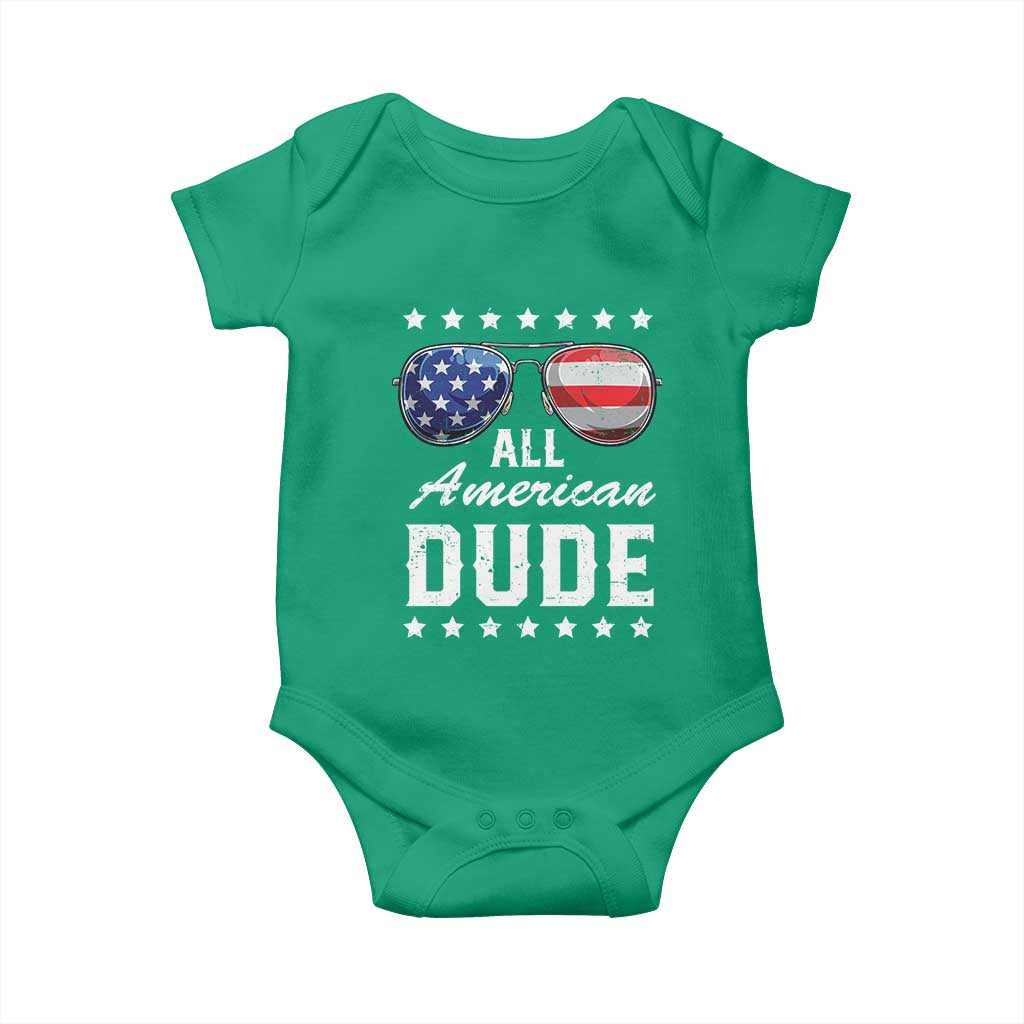 Funny All American Dude 4th Of July Baby Onesie Family Matching Sunglasses TS11 Irish Green Print Your Wear