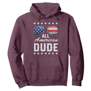 Funny All American Dude 4th Of July Hoodie Family Matching Sunglasses TS11 Maroon Print Your Wear