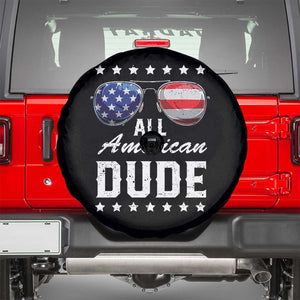 Funny All American Dude 4th Of July Spare Tire Cover Family Matching Sunglasses TS11 Black Print Your Wear