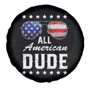 Funny All American Dude 4th Of July Spare Tire Cover Family Matching Sunglasses TS11 Print Your Wear