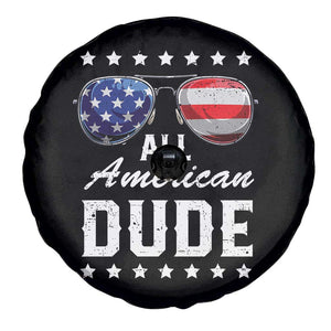 Funny All American Dude 4th Of July Spare Tire Cover Family Matching Sunglasses TS11 Print Your Wear