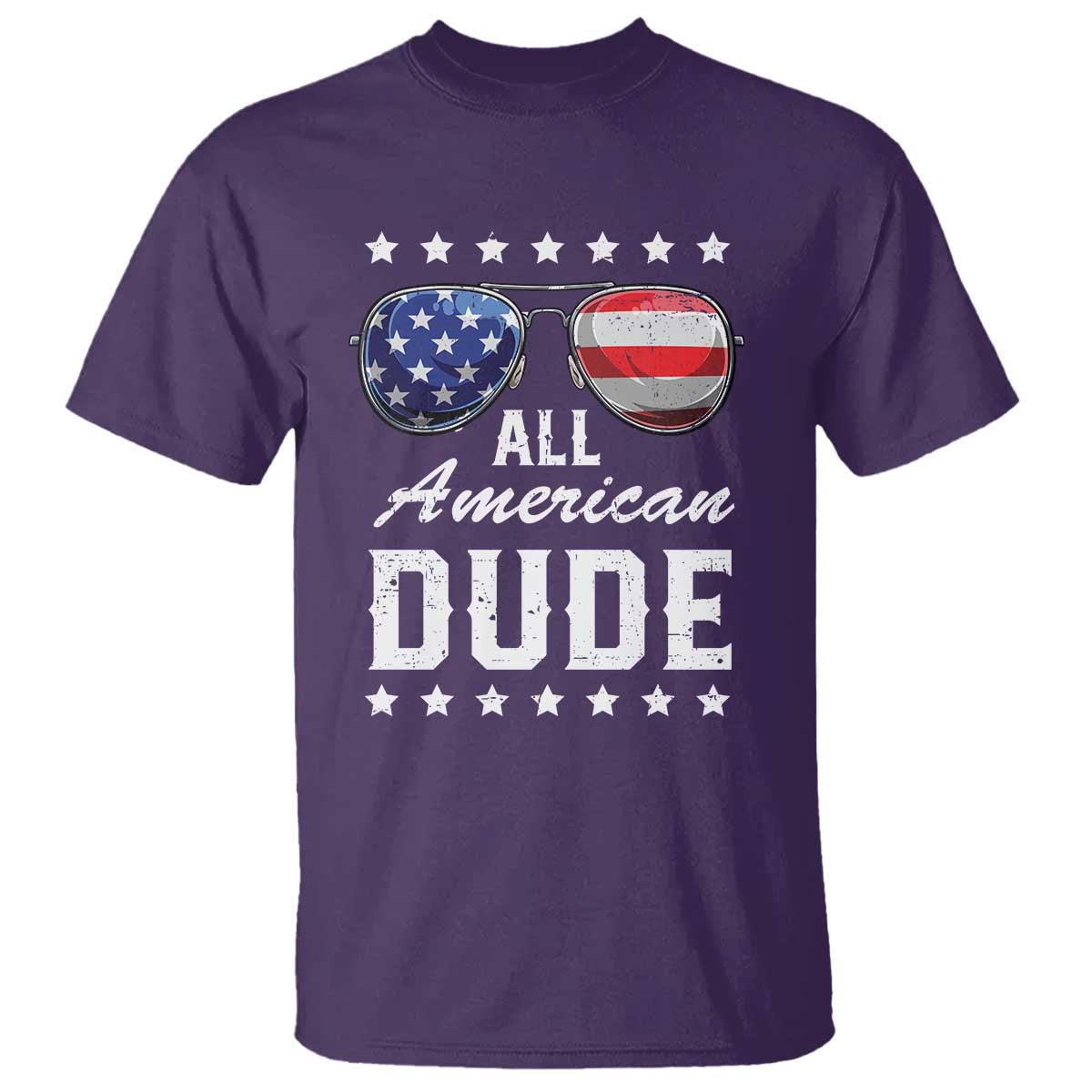 Funny All American Dude 4th Of July T Shirt Family Matching Sunglasses TS11 Purple Print Your Wear