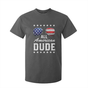Funny All American Dude 4th Of July T Shirt For Kid Family Matching Sunglasses TS11 Dark Heather Print Your Wear