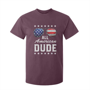 Funny All American Dude 4th Of July T Shirt For Kid Family Matching Sunglasses TS11 Maroon Print Your Wear