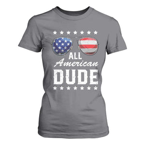Funny All American Dude 4th Of July T Shirt For Women Family Matching Sunglasses TS11 Charcoal Print Your Wear