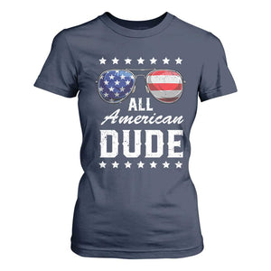 Funny All American Dude 4th Of July T Shirt For Women Family Matching Sunglasses TS11 Navy Print Your Wear