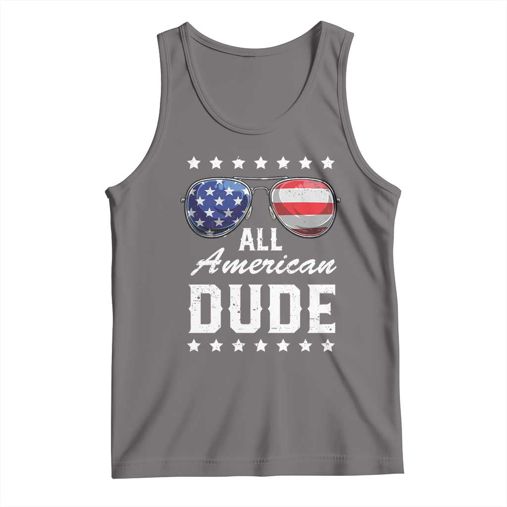 Funny All American Dude 4th Of July Tank Top Family Matching Sunglasses TS11 Deep Heather Print Your Wear