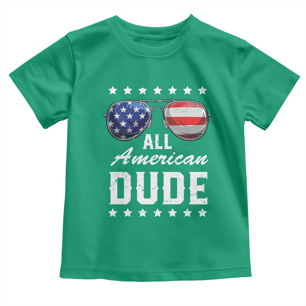 Funny All American Dude 4th Of July Toddler T Shirt Family Matching Sunglasses TS11 Irish Green Print Your Wear