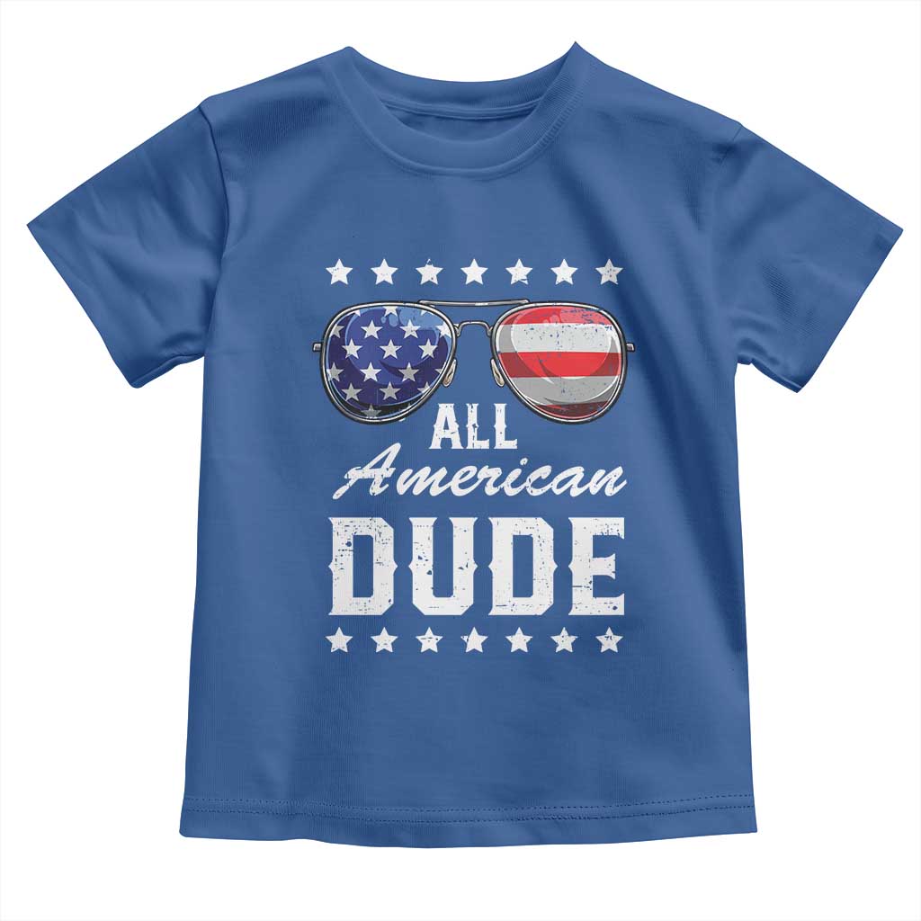 Funny All American Dude 4th Of July Toddler T Shirt Family Matching Sunglasses TS11 Royal Blue Print Your Wear
