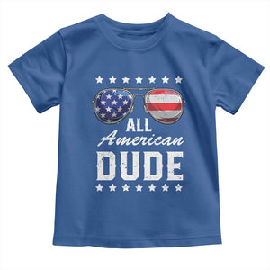 Funny All American Dude 4th Of July Toddler T Shirt Family Matching Sunglasses TS11 Royal Blue Print Your Wear