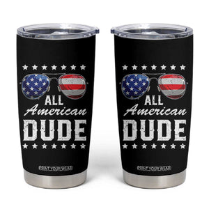 Funny All American Dude 4th Of July Tumbler Cup Family Matching Sunglasses TS11 Black Print Your Wear