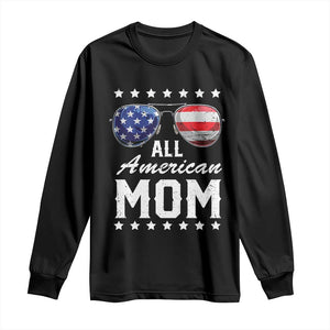 Funny All American Mom 4th Of July Long Sleeve Shirt Family Matching Sunglasses TS11 Black Print Your Wear