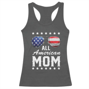 Funny All American Mom 4th Of July Racerback Tank Top Family Matching Sunglasses TS11 Dark Heather Print Your Wear