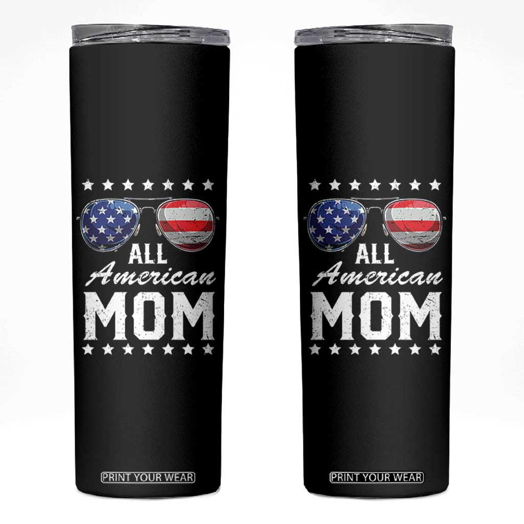 Funny All American Mom 4th Of July Skinny Tumbler Family Matching Sunglasses TS11 Black Print Your Wear