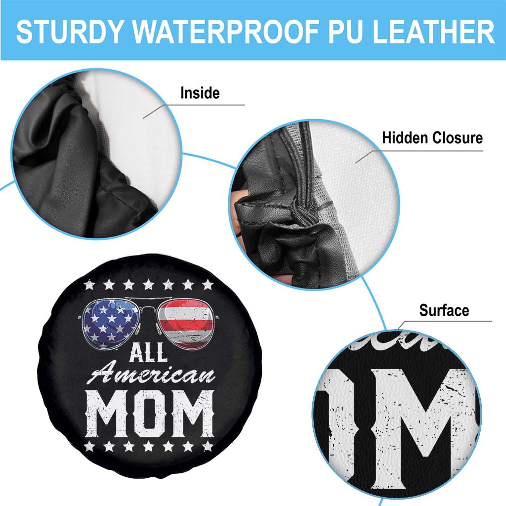 Funny All American Mom 4th Of July Spare Tire Cover Family Matching Sunglasses TS11 Print Your Wear