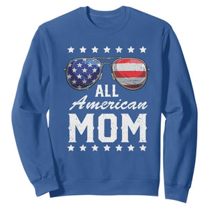 Funny All American Mom 4th Of July Sweatshirt Family Matching Sunglasses TS11 Royal Blue Print Your Wear
